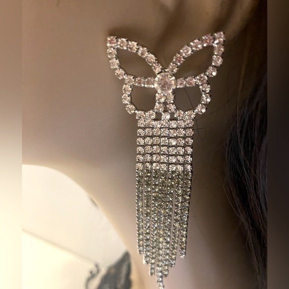 Natasha Rhinestone Dangle Earrings - Picture 1 of 5